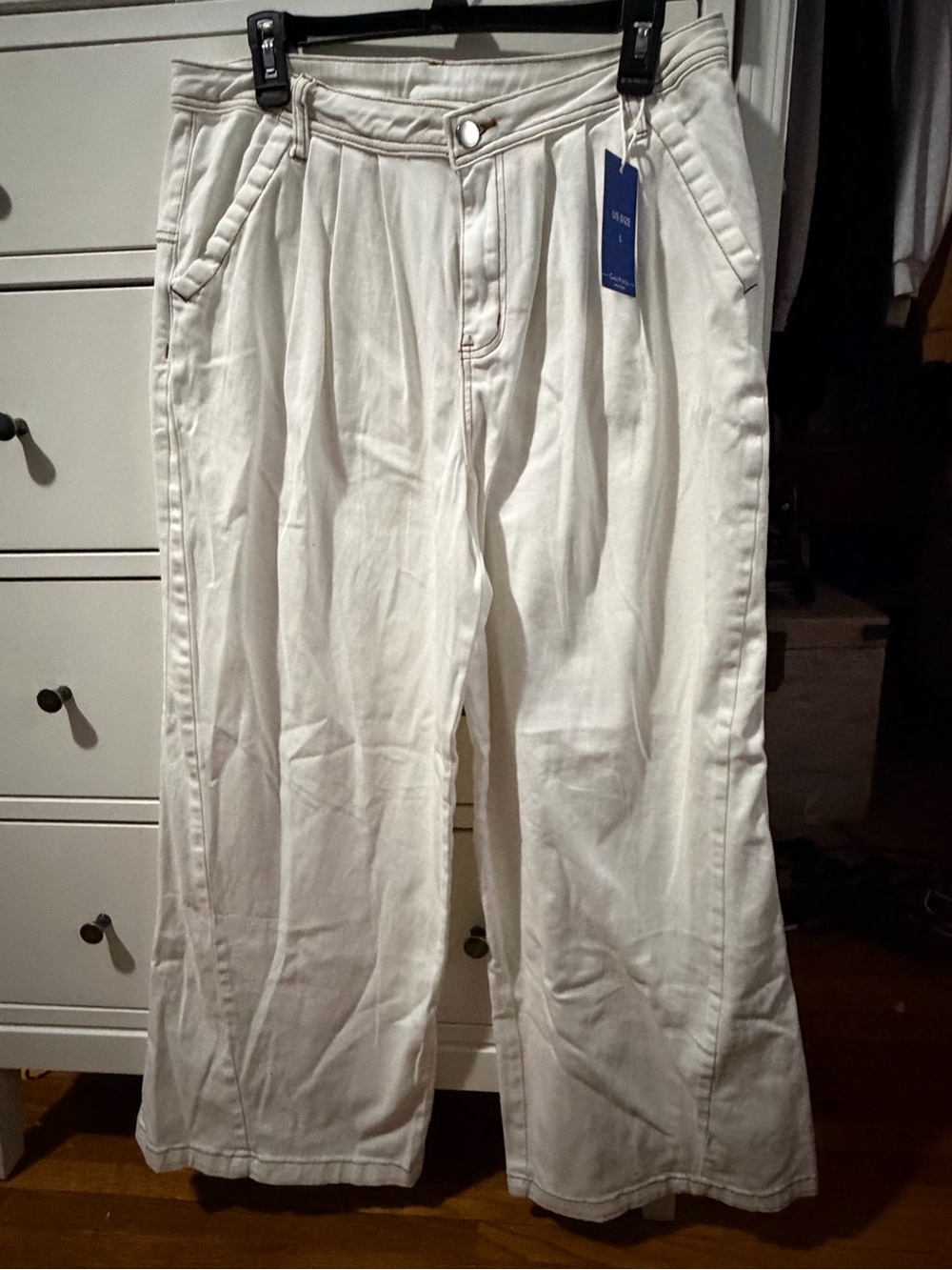 Men's White Wide-Leg Pants - Classic Casual Style